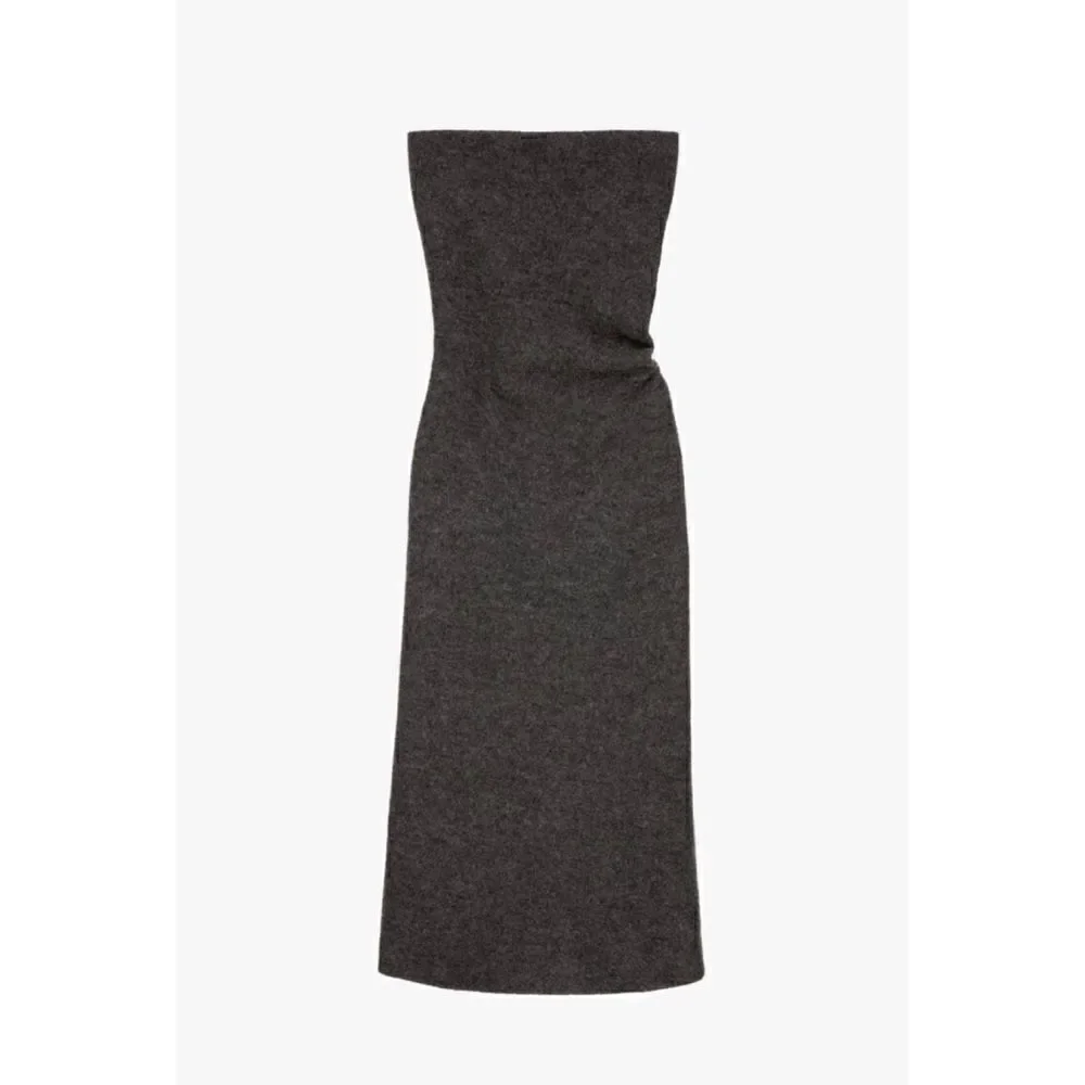 NWT Zara Limited Edition Fall/Winter 2022 Collection Strapless Gray Wool Dress